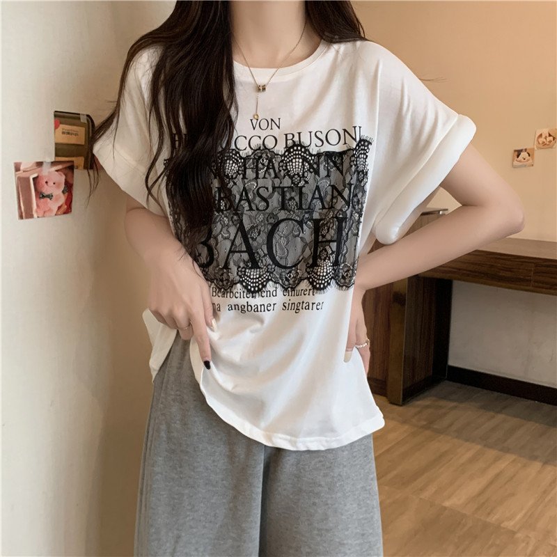 レディース Tシャツ 半袖 ゆったり コットン 綿 夏 きれいめ 通勤 体型カバー 春夏 膝丈 ラウンドネック シャツ ストレッチ