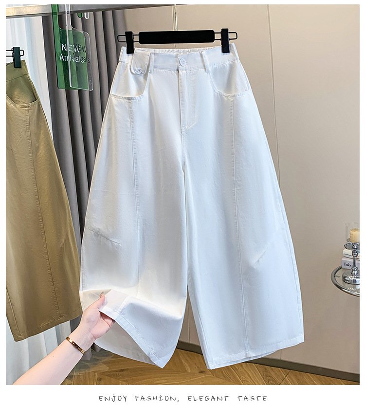 レディース パンツ ワイド スリム コットン 綿 春夏 きれいめ 通勤 春 夏 ロング おしゃれ ワイドパンツ ハイウエスト タイ 都会的