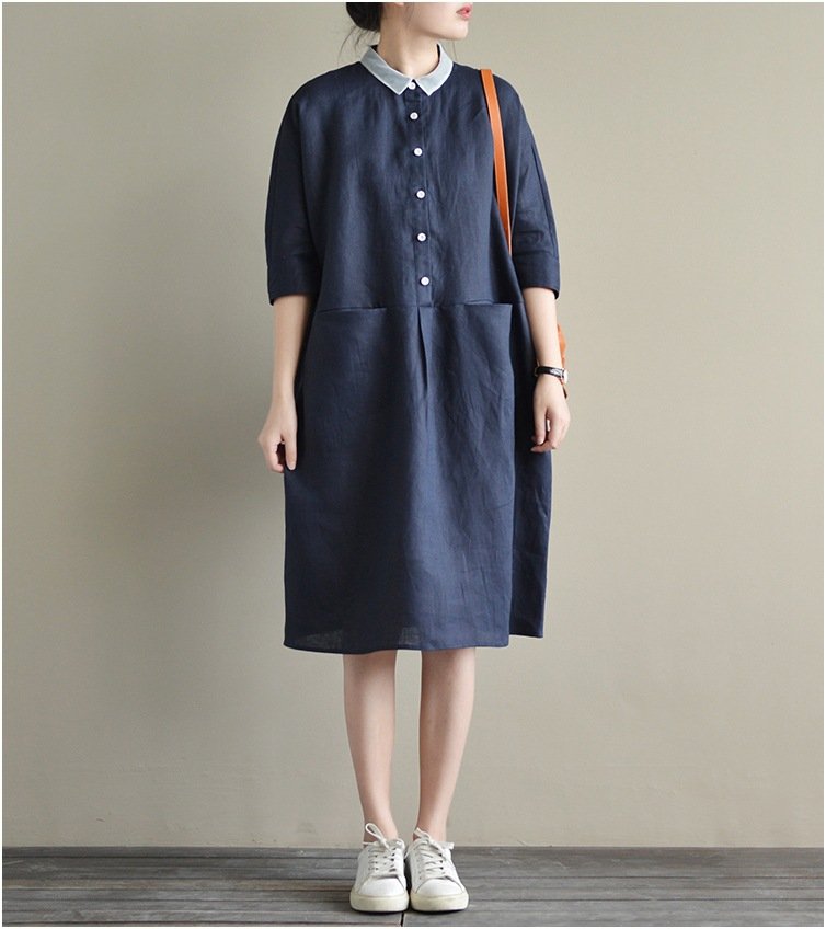 ワンピース 長袖 無地 春夏 カジュアル Vネック 春 レース 夏 シンプル ミモレ 上品 大きい ハイウエスト