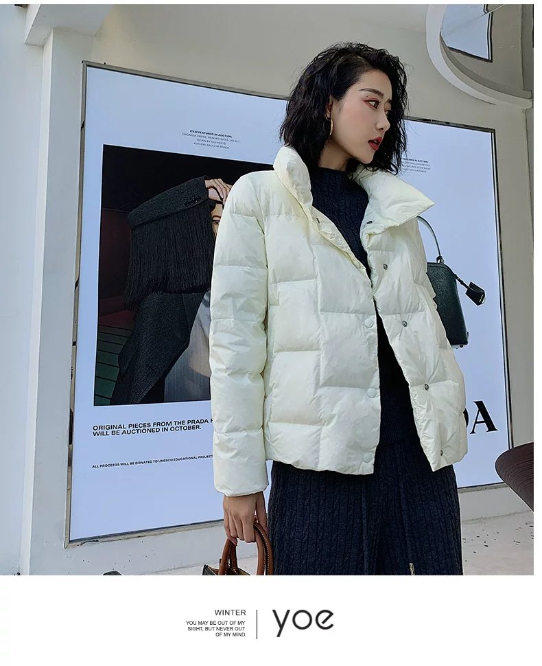 レディース ジャケット 長袖 ゆったり きれいめ 通勤 ショート ダウン おしゃれ スタンドカラー アウター ポリエステル ダウンジャケット