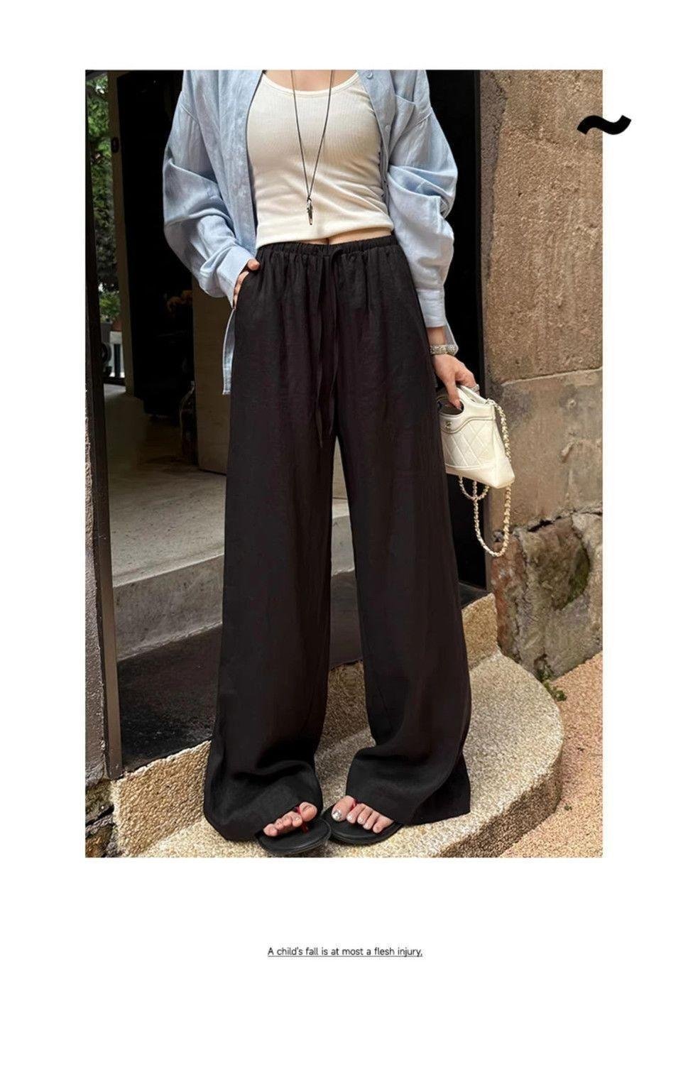 レディース パンツ コットン 綿 リネン 夏 秋冬 カジュアル 白 秋 冬 ロング ロングパンツ 麻