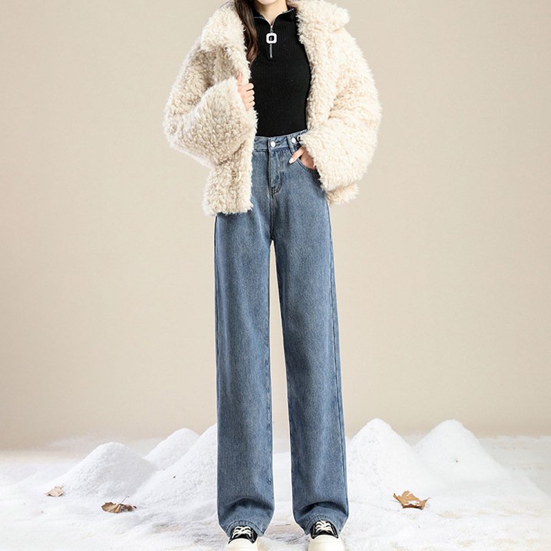 レディース パンツ ゆったり ワイド コットン 綿 秋冬 秋 通勤 シンプル 冬 ストレート ワイドパンツ 厚手 ストリート ベルベット