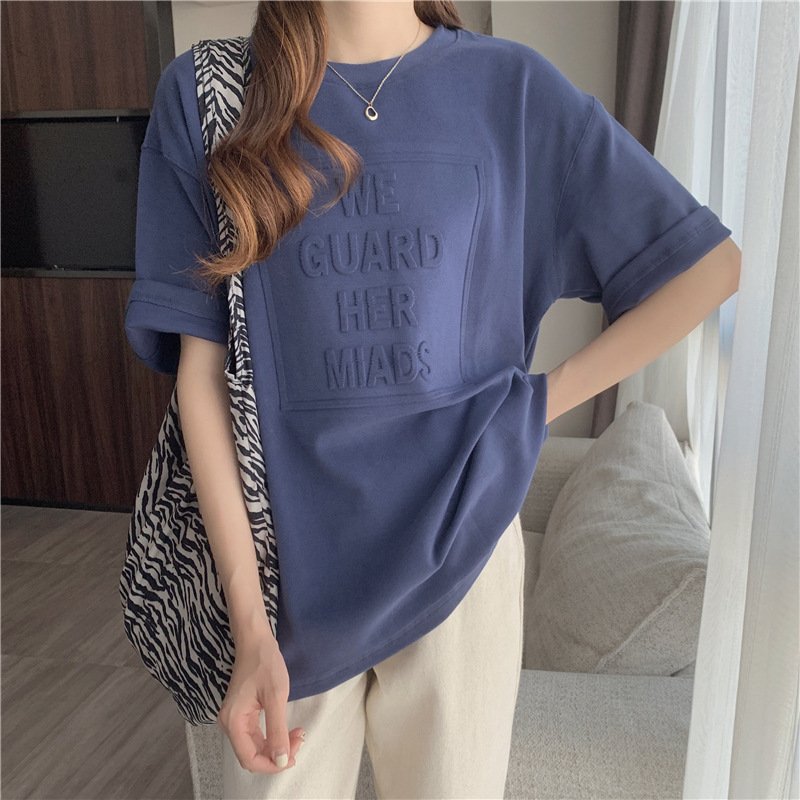レディース トップス Tシャツ 半袖 プリント ゆったり コットン 綿 春夏 カジュアル 大きいサイズ 春 夏 ラウンドネック シャツ 切り替えデザイン レギュラー ポリエステル