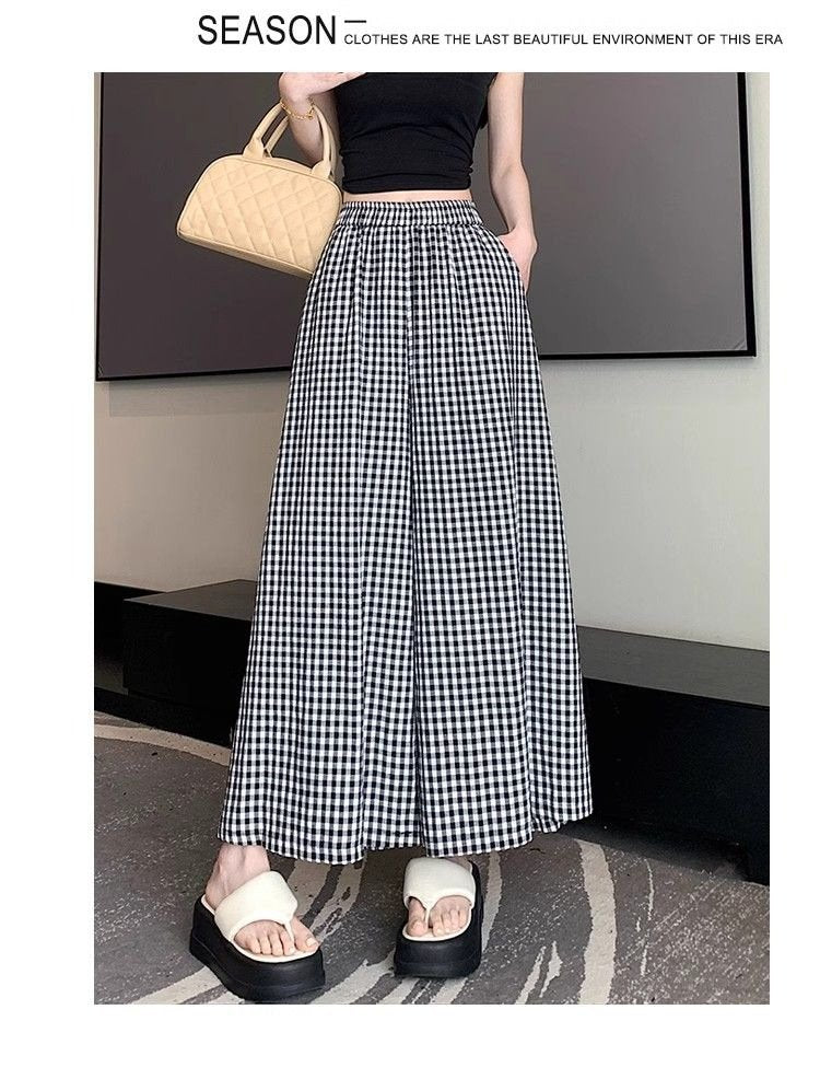レディース パンツ スカート ボーダー ストライプ ゆったり ワイド 春夏 カジュアル 春 夏 ワイドパンツ 切り替えデザイン ドレープ ポリエステル