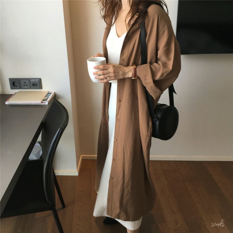 レディース シャツ カーディガン 長袖 無地 春 春夏 前開き シンプル ロング