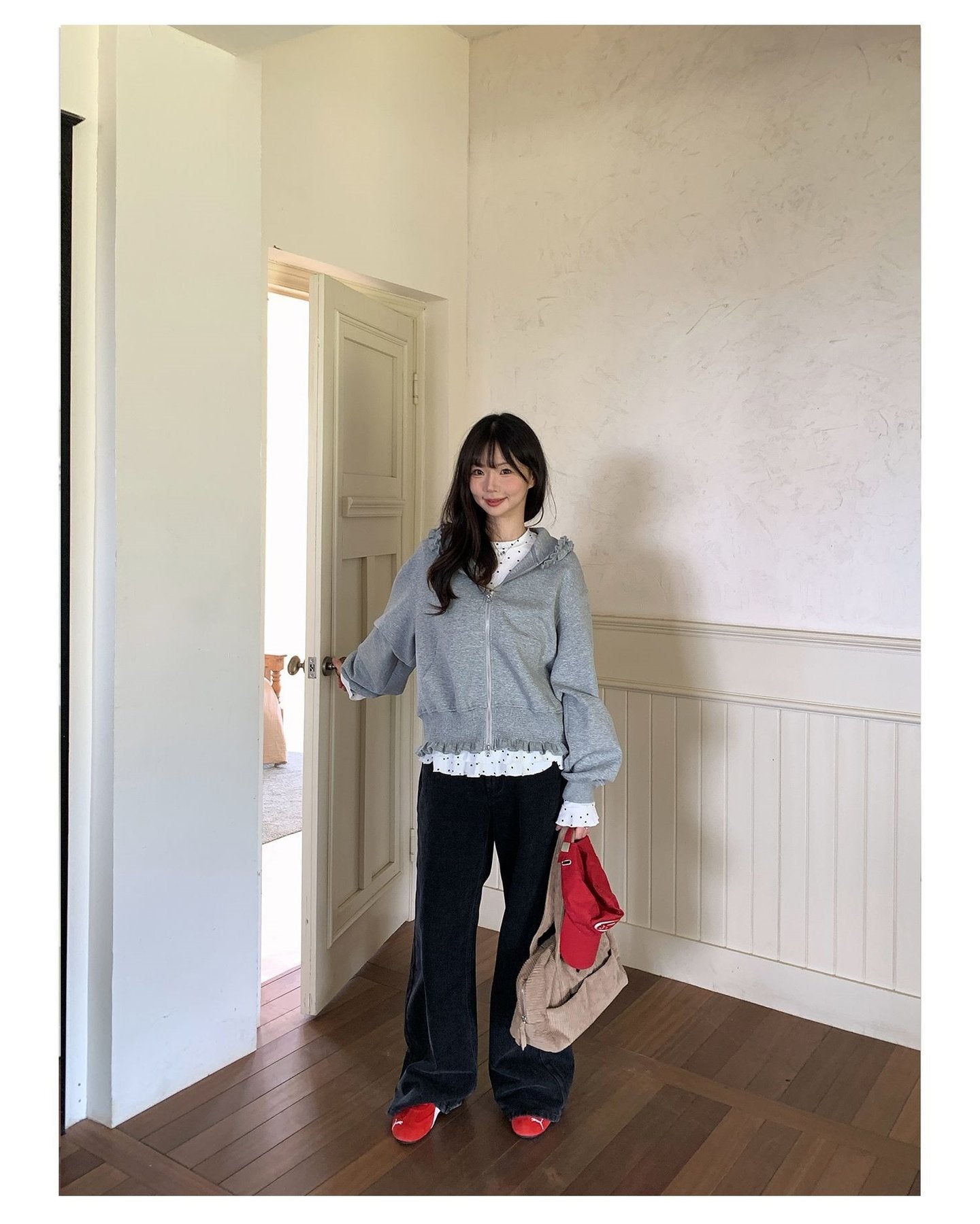 レディース トップス パーカー 長袖 無地 ゆったり 春夏 きれいめ 体型カバー 春 ショート 夏 シンプル 上品 フリル ラフ ピンク フード