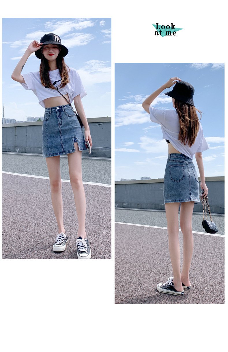 パンツ スカート デニム 秋冬 秋 きれいめ ショート ショートパンツ 冬 上品 Aライン スリット ハイウエスト デニムスカート ストレッチ