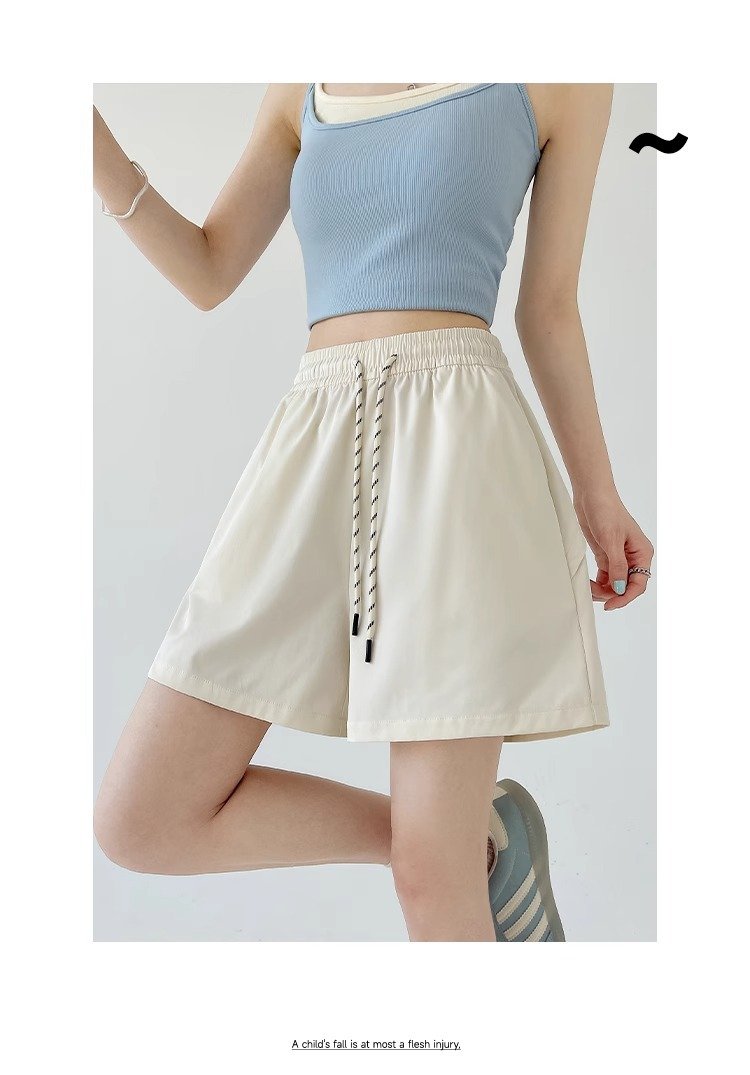 レディース パンツ ゆったり 春夏 カジュアル アメリカン 春 ショート 夏 ショートパンツ Aライン 切り替えデザイン タイ 速乾 ポリエステル