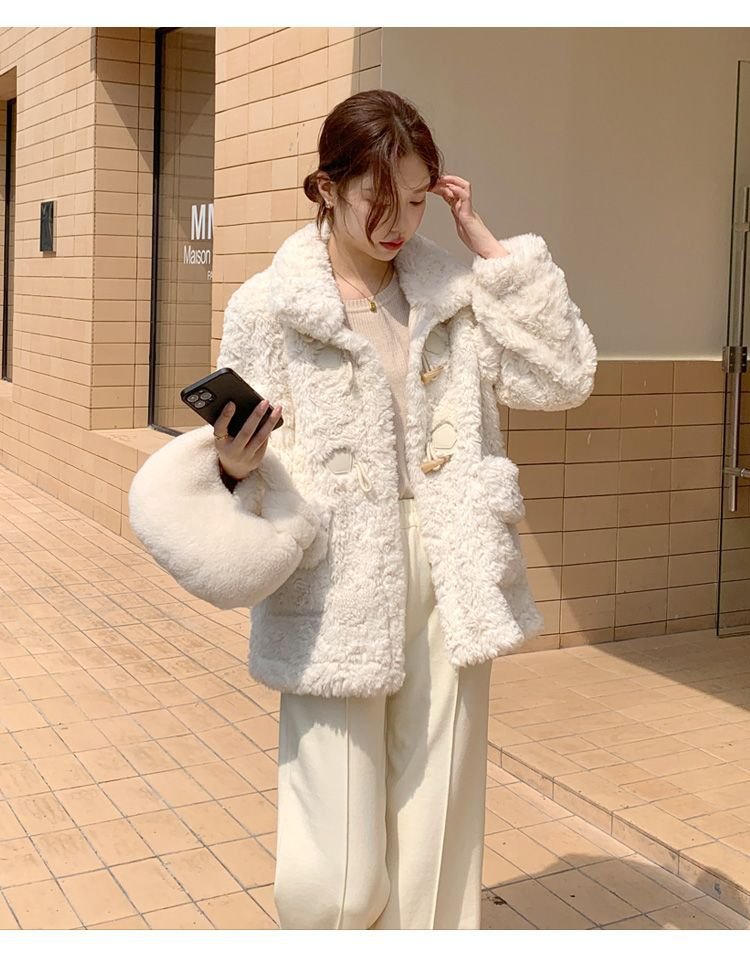 レディース コート 長袖 ゆったり 秋冬 秋 膝丈 冬 おしゃれ ファー フェイクファー ウール スタンドカラー ボタン