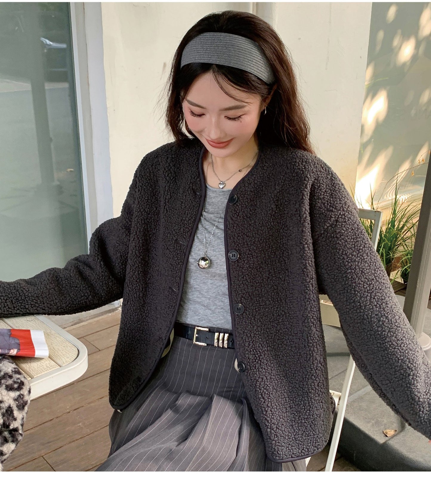 レディース トップス カーディガン ジャケット 長袖 ゆったり 春 秋冬 カジュアル 春夏 男女兼用 ホワイト ラウンドネック 秋 冬 フリース ブラック グレー オフホワイト アウター