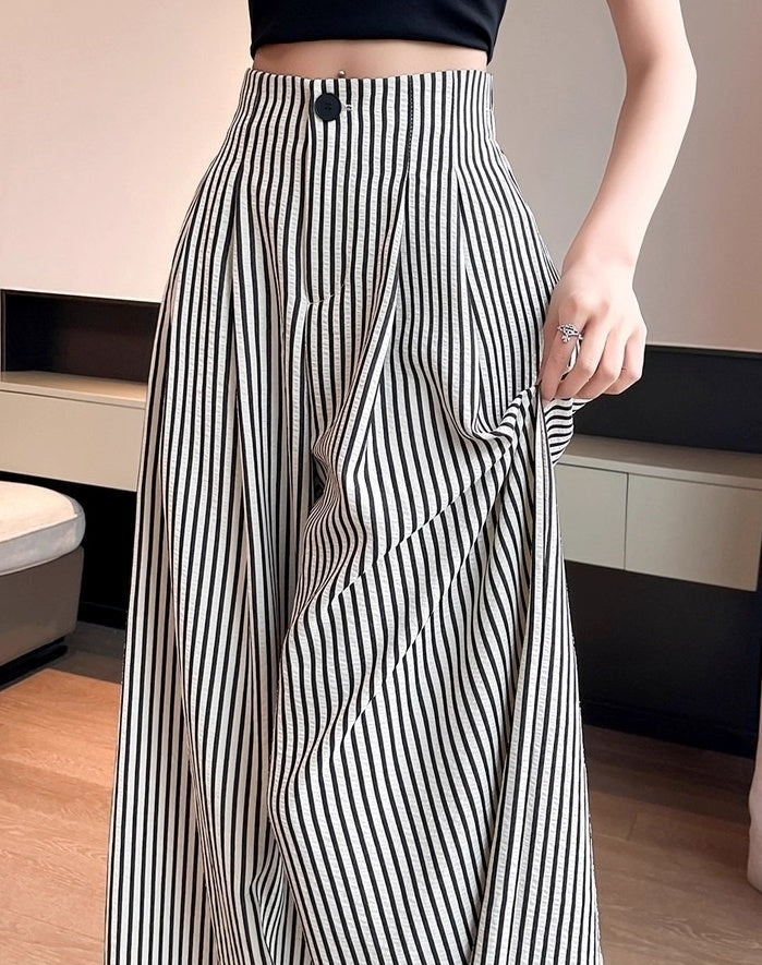 ボトムス パンツ ズボン ロングパンツ ワイドパンツ ハイウエスト ポケット かわいい 可愛い 大人可愛い きれいめ シンプル レトロ おしゃれ かっこいい カジュアル こなれ感 個性的 魅力的 主役級 存在感 抜け感 春 夏 ベーシック ナチュラル  メンズライク ストライプ柄 女性用 レディース ママ OL 通勤 オフィス 学生 通学 デート お出かけ ランチ 旅行 休日 カフェ ショッピング 普段使い デイリー 着回し 重ね着 XS S M L XL 2XL 3XL 4XL トレンド モテ