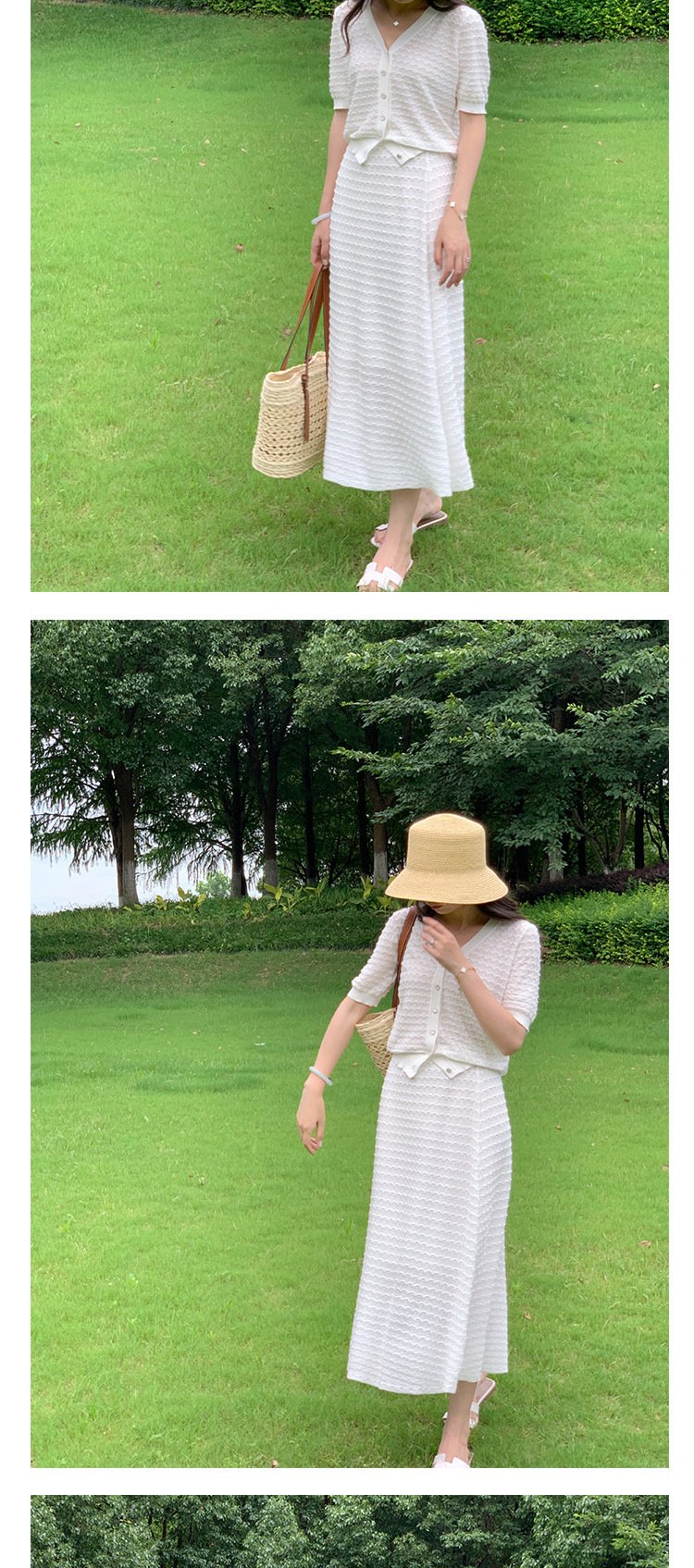 レディース ニット カーディガン スカート 半袖 ゆったり 春夏 体型カバー 春 夏 上品 セットアップ ポリエステル