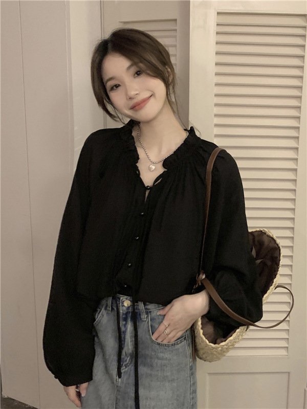 レディース シャツ トップス 長袖 無地 ゆったり スリム 春夏 きれいめ 体型カバー 前開き 春 夏 シンプル 上品 シフォン 薄手 プルオーバー ストレッチ レギュラー