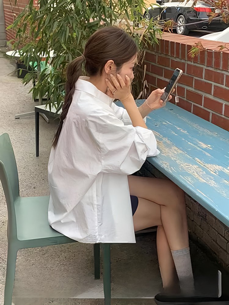 レディース シャツ コート 長袖 無地 ゆったり 春夏 カジュアル 韓国風 重ね着 前開き 春 夏 秋 シンプル 切り替えデザイン ポリエステル UVカット