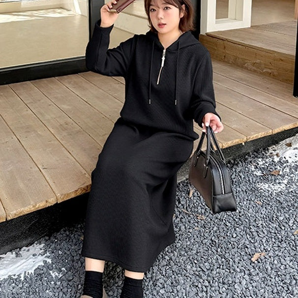 ワンピース ロングワンピース 長袖 ハーフジップ ロング丈 リラックス 部屋着 ルームウエア かわいい 可愛い 大人可愛い きれいめ シンプル レトロ おしゃれ かっこいい カジュアル こなれ感 個性的 主役級 存在感 抜け感 秋 冬 ベーシック ナチュラル キュート 無地 女性用 レディース ママ マタニティ OL 通勤 学生 通学 デート お出かけ 旅行 休日 ランチ カフェ ショッピング コンパ 普段使い デイリー 着回し 重ね着 XL 2XL 3XL 4XL トレンド モテ ゆったり 楽ちん