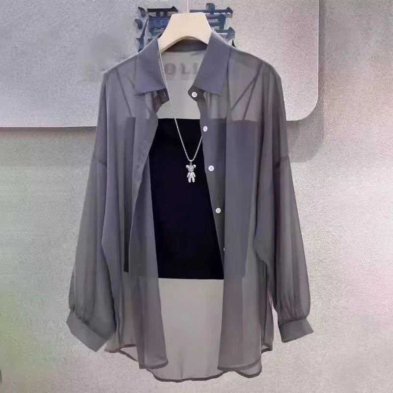 レディース シャツ ジャケット ノースリーブ 春夏 きれいめ 体型カバー 前開き 袖なし 春 夏 上品 シフォン 薄手 切り替えデザイン 襟付き ポリエステル