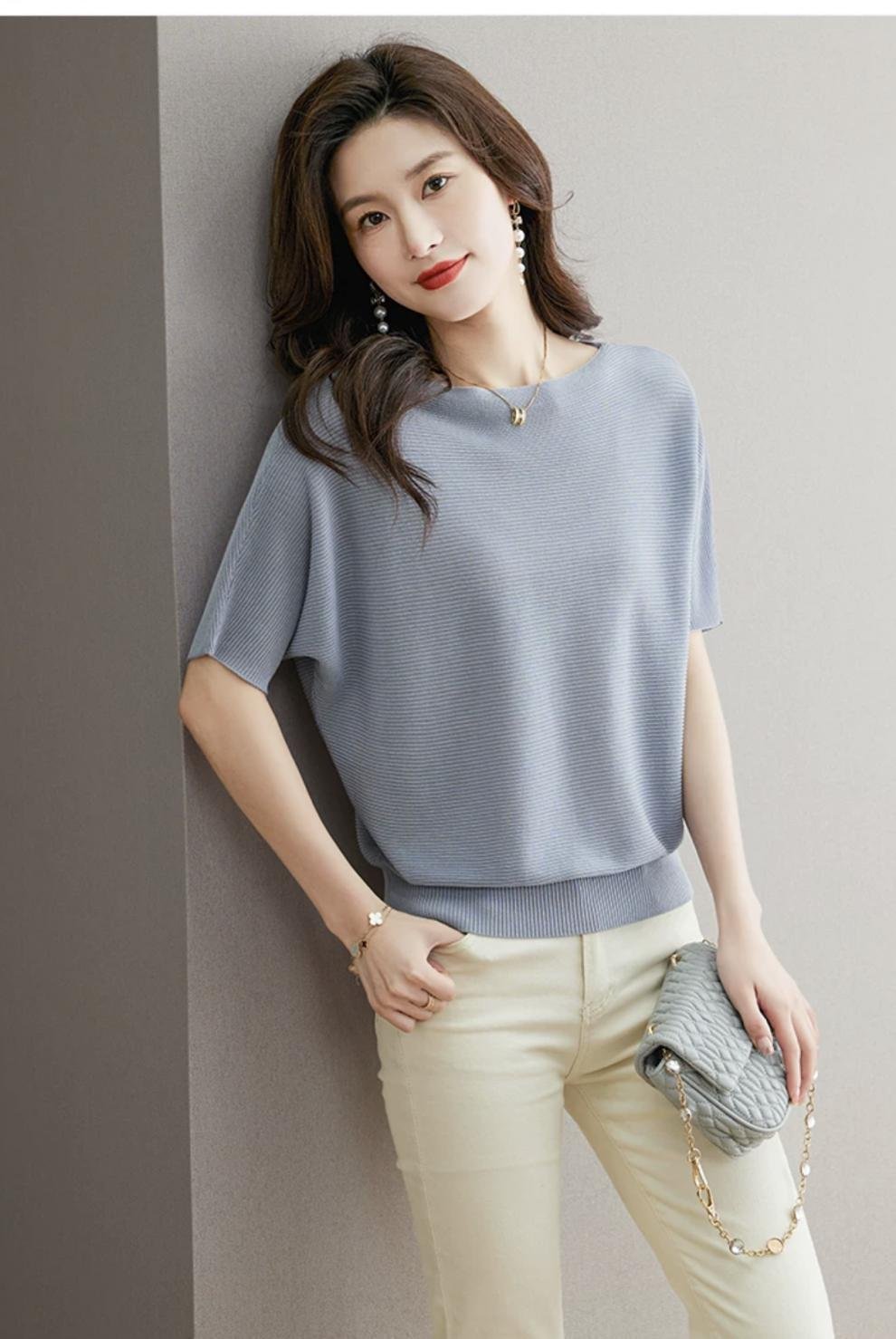 レディース トップス ニット スカート 無地 ゆったり 春夏 きれいめ 通勤 オフィス 春 ショート 夏 ラウンドネック 薄手 オフショルダー プルオーバー