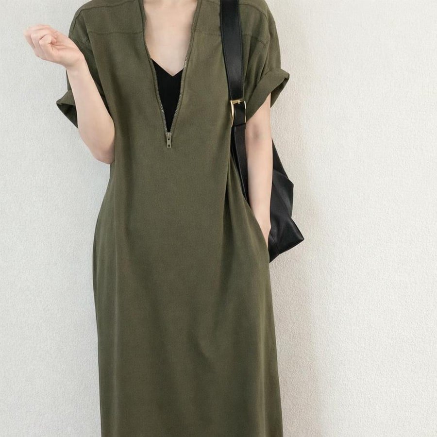 ワンピース 半袖 無地 夏 きれいめ レトロ 体型カバー 通勤 春夏 シンプル 上品 切り替えデザイン Aライン