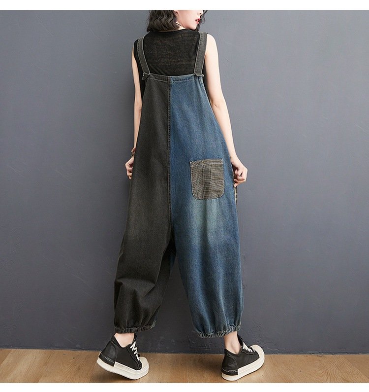 レディース パンツ チェック柄 無地 ゆったり ワイド デニム 春夏 きれいめ 通勤 オフィス 大きいサイズ 春 夏 シンプル ワイドパンツ クロップド丈 サロペット ハイウエスト オールインワン ポリエステル 配色 春服