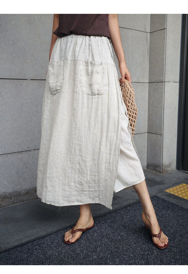 レディース パンツ スカート ゆったり ワイド コットン 綿 麻 春夏 カジュアル 大きいサイズ 春 夏 上品 ワイドパンツ 9分丈 ハイウエスト
