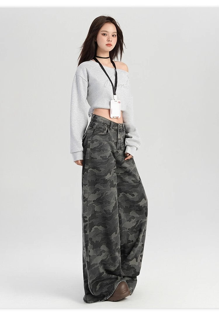レディース パンツ ボトムス Gパン ロングパンツ ワイドパンツ デニムパンツ ロング 丈長 ワイド ストレート 裾ワイド ストリート ポケット ボタン アメカジ デニム カラーデニム カジュアル おしゃれ かっこいい こなれ感 ラフ メンズライク ボーイッシュ クール 抜け感 ワイルド 迷彩 カモフラージュ 春 夏 秋 冬 オールシーズン シーズンレス ママ 学生 学校 通学 お出かけ アウトドア 旅行 女子会 休日 ショッピング ライブ フェス ランチ S M L XL 2XL 大きいサイズ グレー
