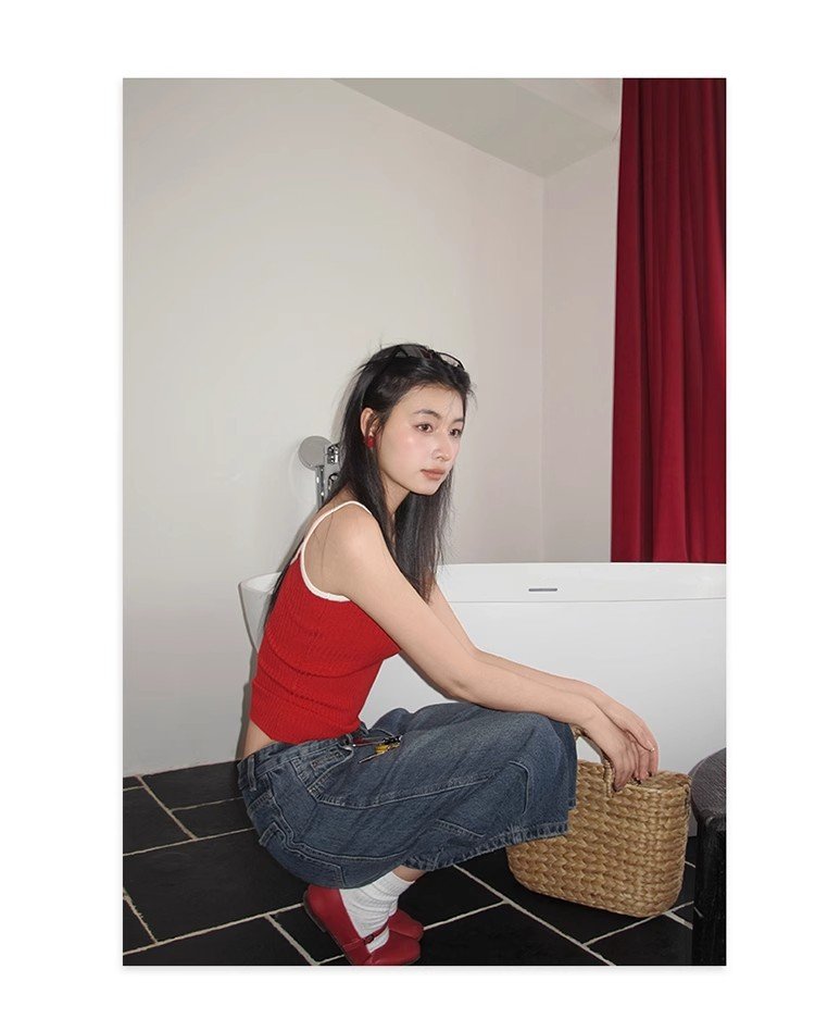 レディース パンツ ゆったり スリム コットン 綿 デニム 春夏 カジュアル アメリカン 春 夏 ストレート 切り替えデザイン デニムパンツ ハイウエスト ヴィンテージ ポリエステル