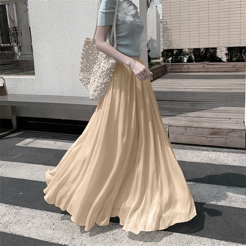 レディース ワンピース スカート スリム 春夏 きれいめ 通勤 春 フレア 夏 ロング Aライン ハイウエスト シアー フレアスカート 都会的 ロングスカート ポリエステル