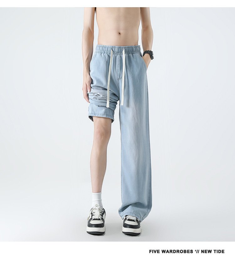 パンツ ゆったり ワイド デニム 春夏 春 夏 ストレートパンツ ロング ストレート 薄手