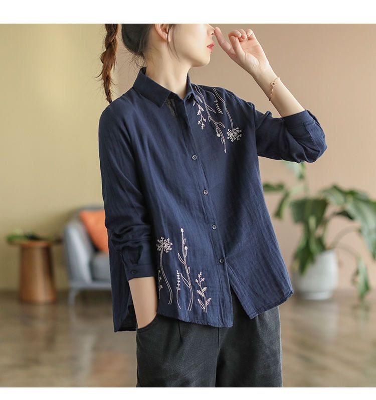 レディース トップス シャツ 羽織 前開き ショート 長袖 襟付き スリム 細身 刺繍 ポケット 2way 大人可愛い きれいめ シンプル 上品 おしゃれ こなれ感 個性的 エレガント 主役級 存在感 都会的 花柄 フラワー 春 秋 ロングシーズン ママ オフィス ビジネス デート お出かけ 女子会 韓国 オルチャン 暖かい 防寒 体型カバー 普段使い 着回し モテ 流行 インスタ映え M L XL 2XL 3XL 大きいサイズ ゆったり ゆる 白 ホワイト ネイビー