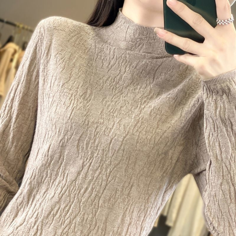 レディース トップス Tシャツ ニット 長袖 ゆったり 秋冬 秋 きれいめ 通勤 オフィス おしゃれ 膝丈 ラウンドネック タイト 冬 細身 タートルネック シャツ 切り替えデザイン セーター プルオーバー ハーフ タイ インナー 着痩せ