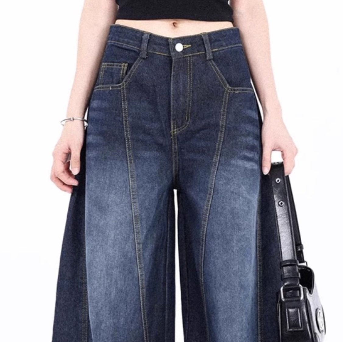 レディース パンツ ボトムス Gパン ロングパンツ ワイドパンツ デニムパンツ 丈長 フルレングス ストリート ポケット ハイウエスト カジュアル おしゃれ かっこいい メンズライク マニッシュ ベーシック アメリカン アクティブ ワイルド バックプリント オールシーズン お出かけ 休日 ショッピング ライブ カフェ フェス ランチ 体型カバー 美脚 脚長 普段使い 着回し トレンド 流行 インスタ映え 定番 S M L XL 2XL 3XL 小さいサイズ 大きいサイズ ビッグ ゆったり ゆる ブルー 青