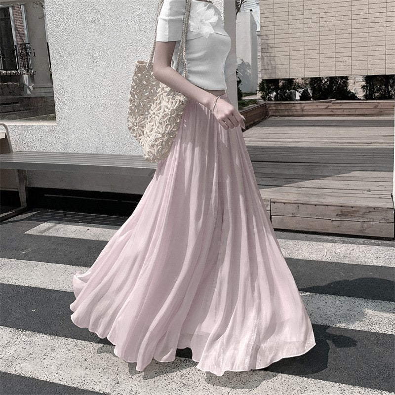 レディース ワンピース スカート スリム 春夏 きれいめ 通勤 春 フレア 夏 ロング Aライン ハイウエスト シアー フレアスカート 都会的 ロングスカート ポリエステル