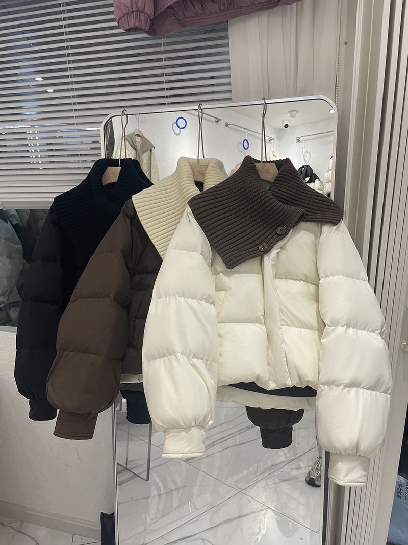 レディース ジャケット 長袖 無地 ゆったり コットン 綿 冬 カジュアル ショート 厚手 ポリエステル