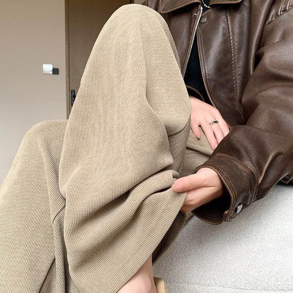 レディース パンツ ボトムス 裏起毛 ストレートパンツ ロングパンツ ワイドパンツ 丈長 ロング ストレート 裾ワイド ポケット ハイウエスト ウエストゴム シンプル カジュアル おしゃれ こなれ感 ラフ ルーズ 抜け感 ベーシック ナチュラル 無地 春 秋 ママ 通勤 学生 学校 通学 デート お出かけ 旅行 公園 女子会 休日 ショッピング お花見 カフェ 防寒 体型カバー 脚長 普段使い 着回し S M L XL ブラック ブラウン ダークグレー カーキ ベーシックカラー 大人カラー