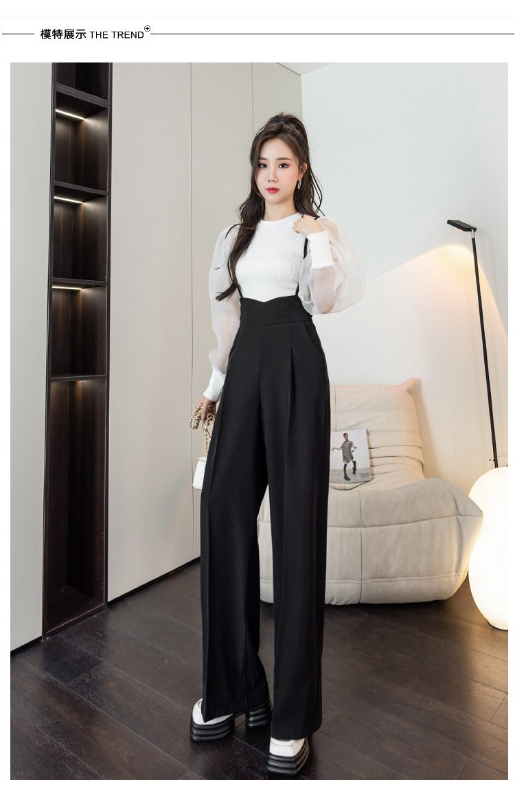 パンツ ワイド スリム 春夏 カジュアル きれいめ 通勤 オフィス 春 夏 ロング ワイドパンツ 脚長 ドレープ ハイウエスト オールインワン