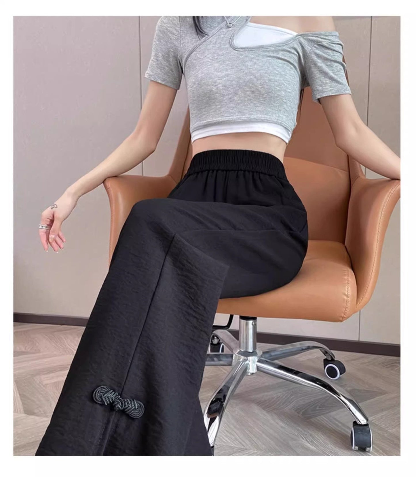 レディース パンツ コットン 綿 リネン 春夏 きれいめ 通勤 春 フレア 夏 ロング 薄手 切り替えデザイン スリット サイドスリット 都会的 ポリエステル