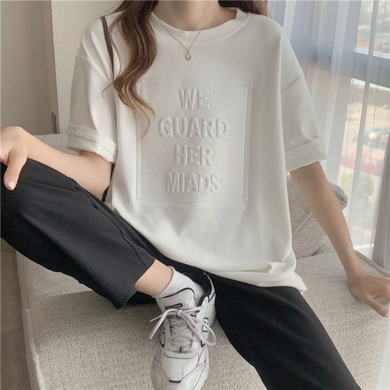 レディース トップス Tシャツ 半袖 プリント ゆったり コットン 綿 春夏 カジュアル 大きいサイズ 春 夏 ラウンドネック シャツ 切り替えデザイン レギュラー ポリエステル