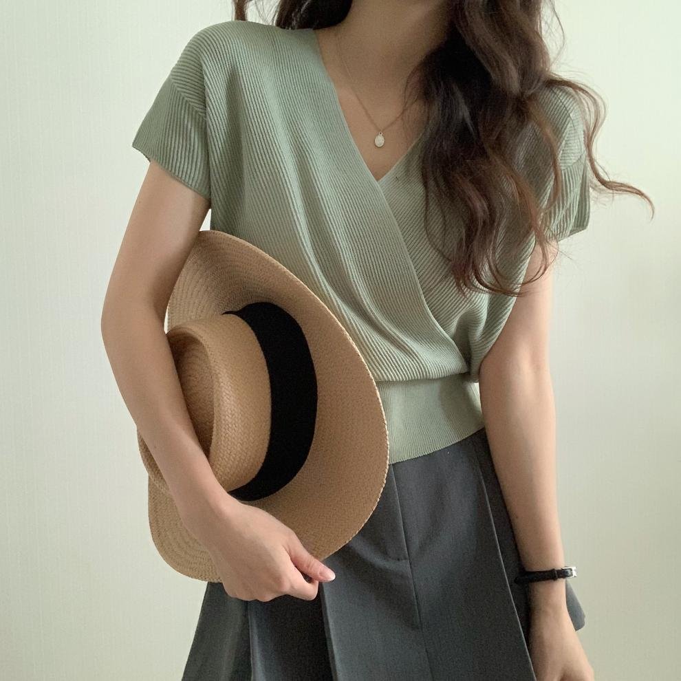 レディース Tシャツ ニット 半袖 無地 ゆったり 春夏 きれいめ 通勤 オフィス 体型カバー 春 夏 シンプル シャツ プルオーバー レギュラー