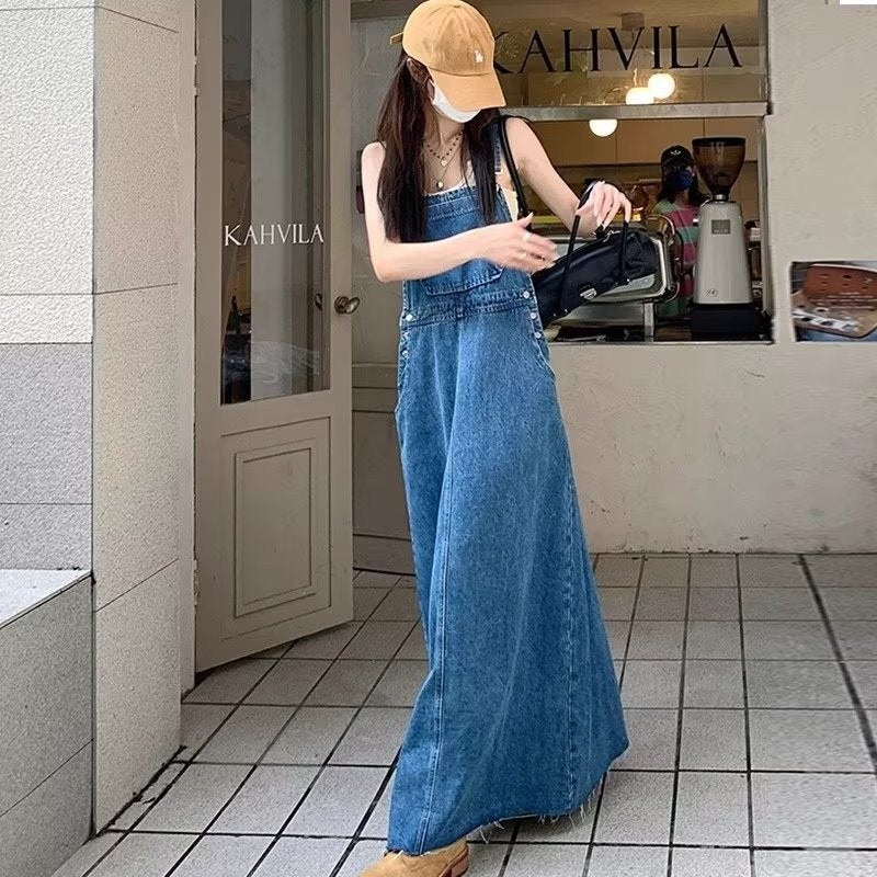ワンピース ノースリーブ デニム 秋 袖なし ロング