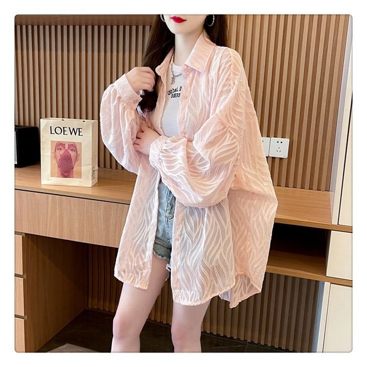 シャツ コート ジャケット 長袖 ゆったり 春夏 カジュアル 前開き 春 夏 ミモレ 薄手 ポリエステル