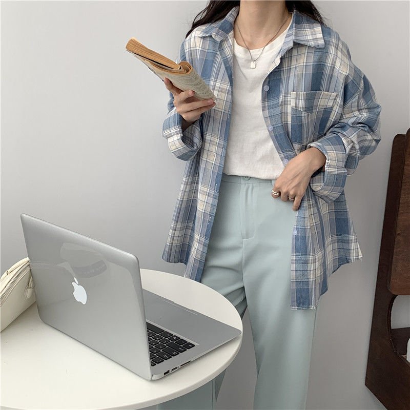 レディース シャツ ジャケット 長袖 チェック柄 ゆったり 夏 きれいめ レトロ 体型カバー 春夏 前開き ブラック 上品 襟付き ブルー ストレッチ アウター