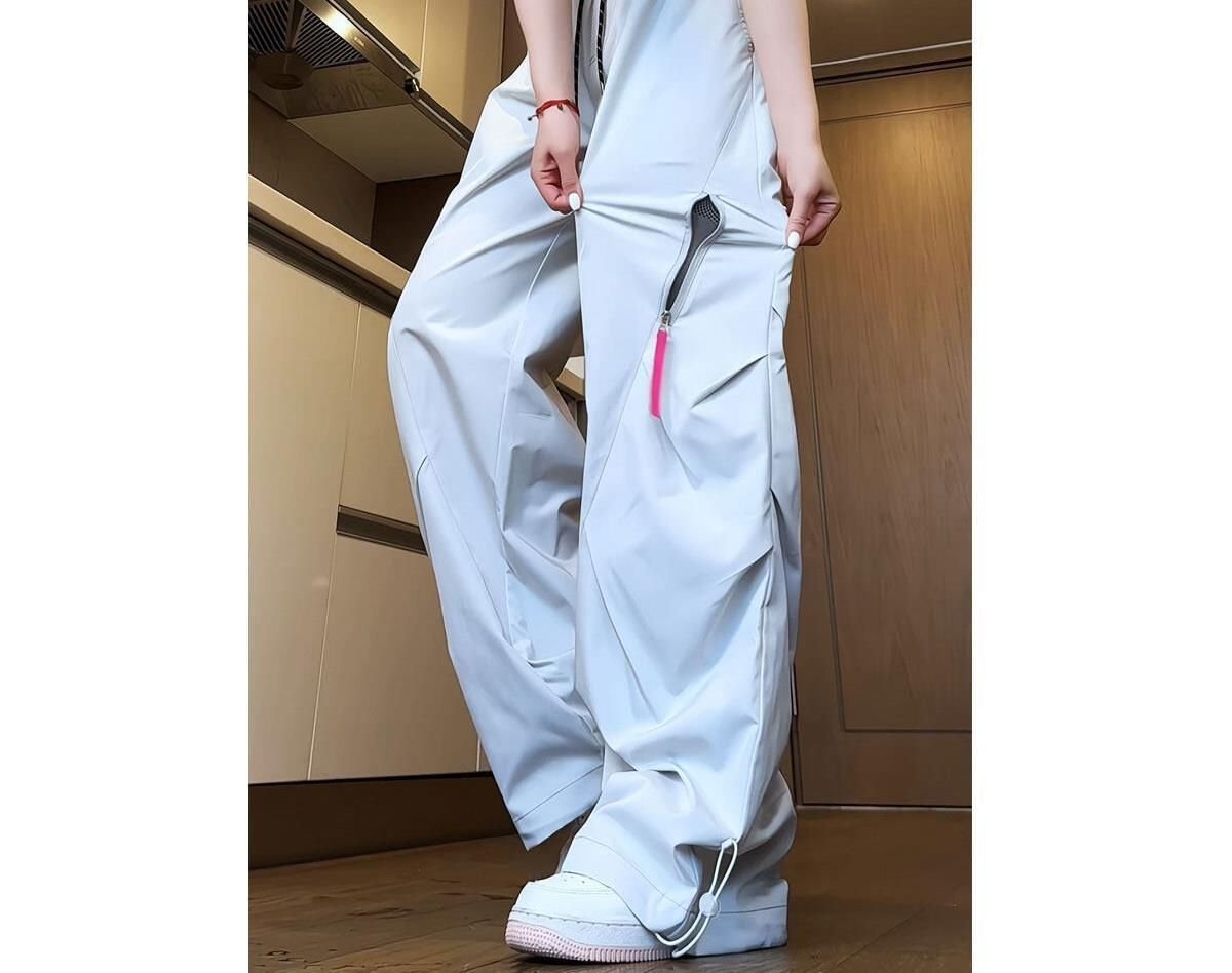レディース パンツ 秋冬 秋 カジュアル アメリカン 冬 紫 ロング 薄手 切り替えデザイン ハイウエスト 速乾 ポリエステル