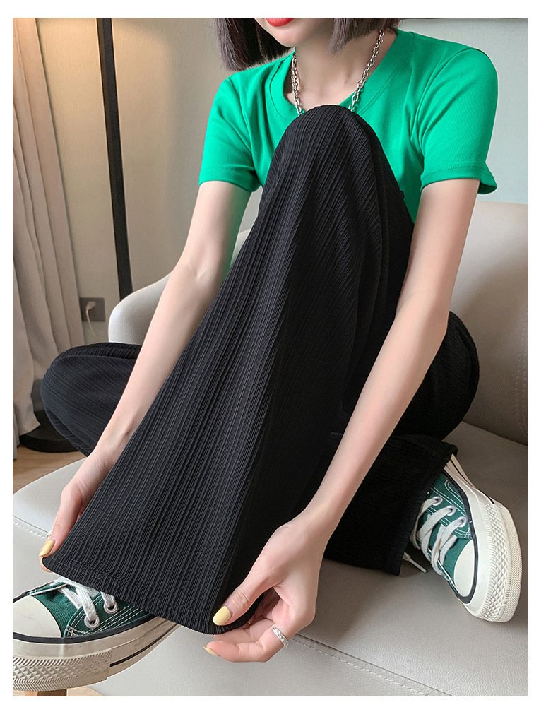 レディース パンツ 無地 ゆったり ワイド 春夏 カジュアル 春 夏 秋 シンプル ロング ストレート シフォン ロングパンツ ワイドパンツ 薄手 美脚 ドレープ ハイウエスト ストレッチ