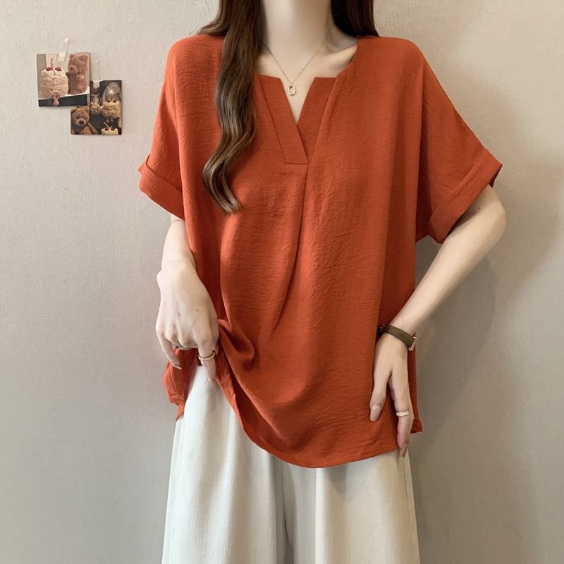 レディース Tシャツ 半袖 無地 ゆったり 春夏 カジュアル Vネック 春 夏 シャツ レギュラー ポリエステル