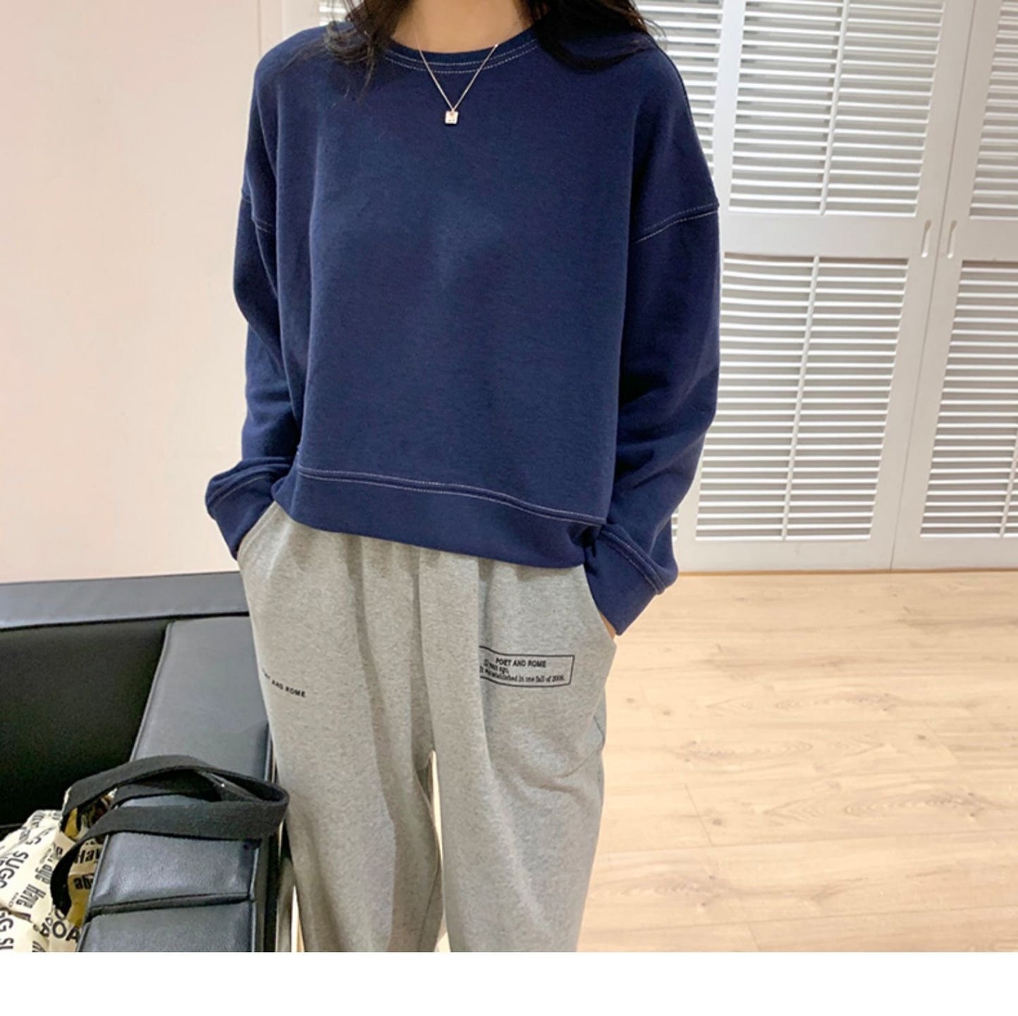 レディース トップス 長袖 ゆったり コットン 綿 春 秋冬 カジュアル 春夏 ショート ラウンドネック 秋 冬 裏起毛 プルオーバー タイ