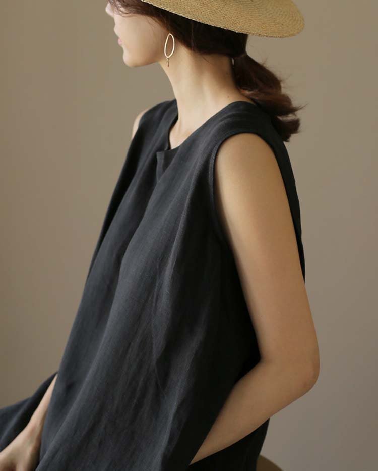 ドレス ノースリーブ 無地 春夏 きれいめ 袖なし 春 夏 ラウンドネック シンプル ロング 上品