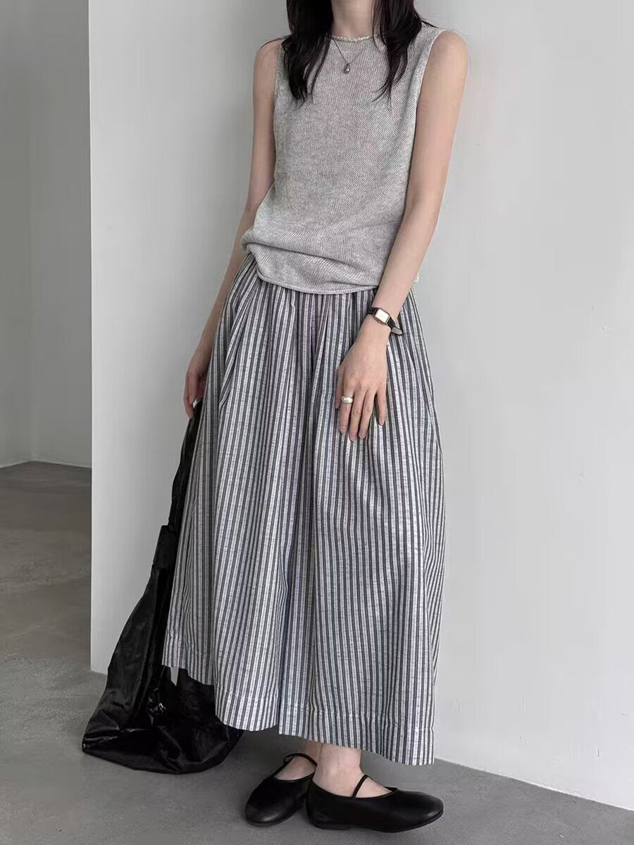 レディース パンツ ワイド コットン 綿 麻 春夏 カジュアル レトロ 春 夏 ワイドパンツ ウエストゴム 都会的