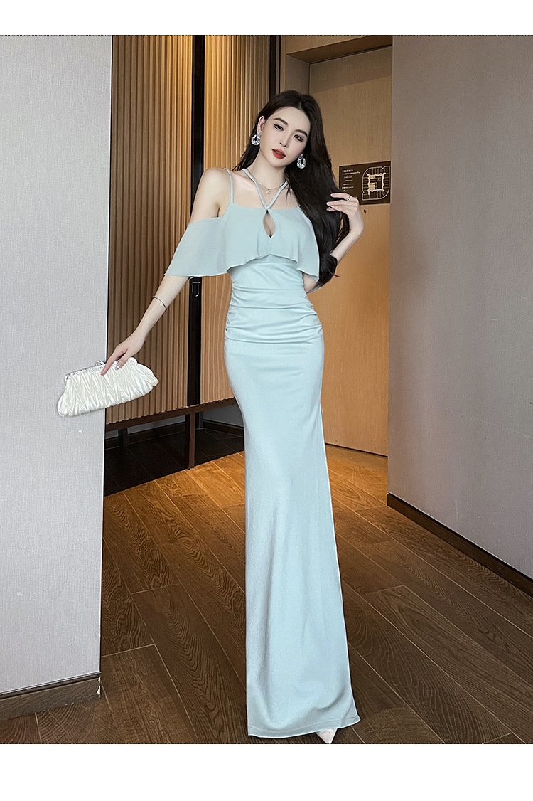ドレス ノースリーブ 秋 冬 きれいめ 袖なし ロング 上品 クラブ ポリエステル