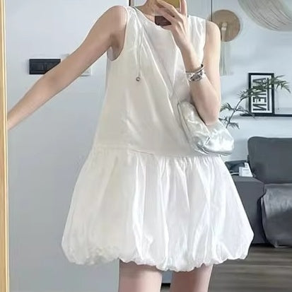 ワンピース ミニワンピース ノースリーブワンピース ラウンドネック バルーンスカート ミニ丈 かわいい 可愛い 大人可愛い きれいめ シンプル レトロ おしゃれ かっこいい カジュアル こなれ感 個性的 魅力的 主役級 存在感 抜け感 春 夏 ベーシック ナチュラル エレガント フェミニン ガーリー 無地 女性用 レディース ママ OL 通勤 学生 通学 デート お出かけ ランチ 旅行 休日 カフェ ディナー ショッピング コンパ 普段使い デイリー 着回し 重ね着 脚長 S M L XL トレンド モテ