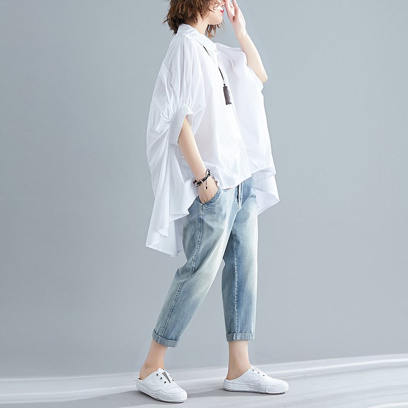 シャツ Tシャツ 半袖 ゆったり 夏 体型カバー 大きいサイズ 春夏 前開き 上品 襟付き レギュラー ポリエステル